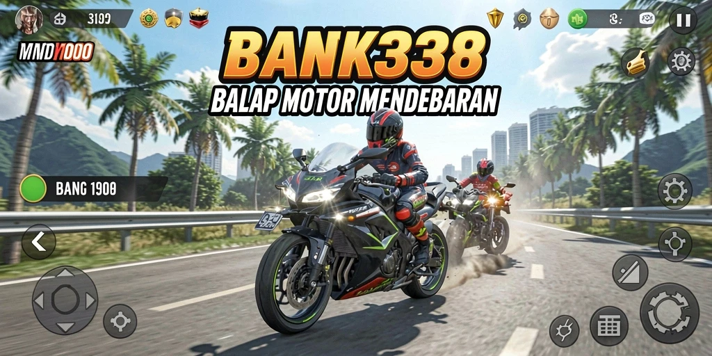 Screenshot dari gameplay seru BANK338 dengan berbagai motor balap.
