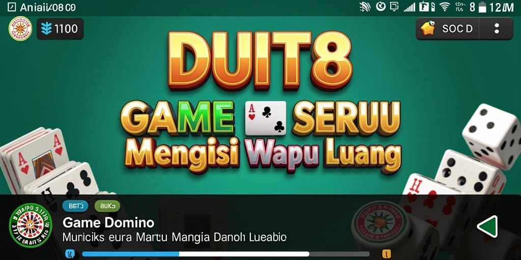Screenshot gameplay DUIT8 menampilkan momen seru bermain Domino.
