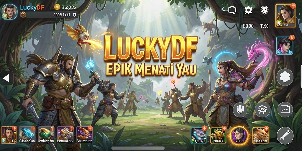 Tangkapan layar <strong>LUCKYDF</strong> menunjukkan dunia petualangan yang menakjubkan.