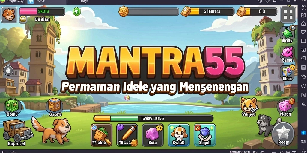 Screenshot gameplay <strong>MANTRA55</strong> menunjukkan aksi idle yang menarik.