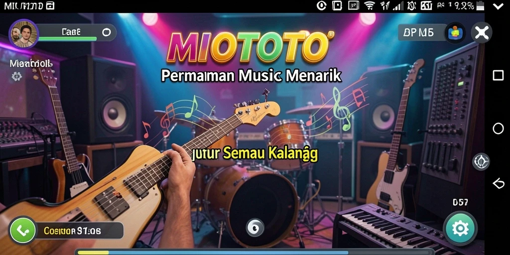 Tampilan gameplay MIOTOTO yang menggugah semangat bermain musik.