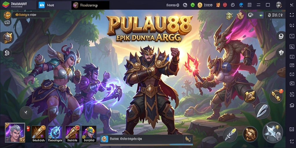 Tampilan gameplay <strong>PULAU88</strong> dengan aksi pertarungan mendebarkan.