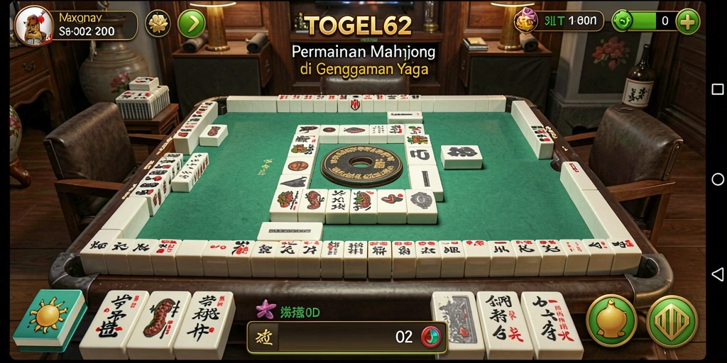 Screenshot gameplay TOGEL62 menampilkan keseruan bermain Mahjong.